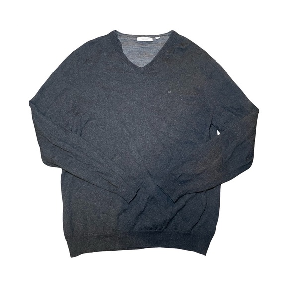 Calvin Klein Men's 100% Italian Merino Wool V Neck Sweater Size XL EUC - Picture 1 of 5
